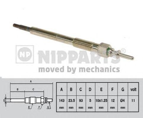 Свеча накаливания J5714001 H B JAKOPARTS NIPPARTS