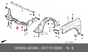 Пыльник моторного отсека 74111S10000 HONDA