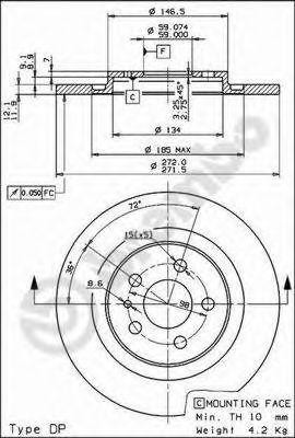 Тормозной диск 08.7955.10 BREMBO