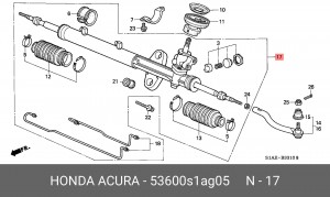 Рулевой механизм 53600S1AG05 HONDA