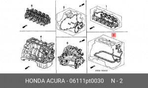 Комплект прокладок, блок-картер двигателя 06111PT0030 HONDA