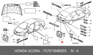 Эмблема 75701SNB003 HONDA