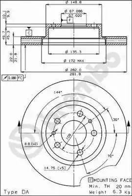 Тормозной диск 09429710 BREMBO
