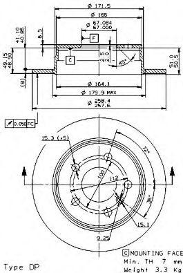 Тормозной диск 08.9580.10 BREMBO