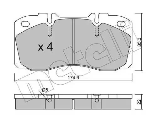 Комплект тормозных колодок, диско 2202680 METELLI