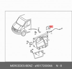Ручка двери внутренняя A 901 720 00 66 MERCEDES BENZ