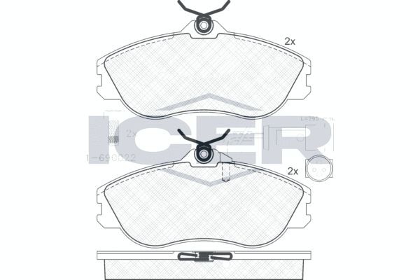 Комплект тормозных колодок, диско 180873-202 ICER