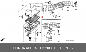 Воздушный фильтр 17220PDAE01 HONDA