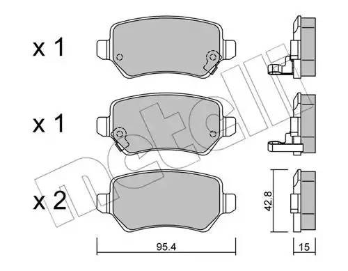 Комплект тормозных колодок, диско 2205420 METELLI
