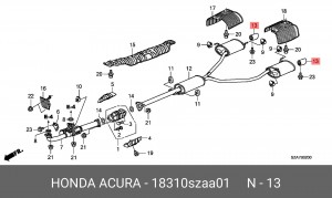 Насадка глушителя 18310SZAA01 HONDA