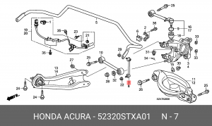 Стойка стабилизатора 52320-STX-A01 HONDA