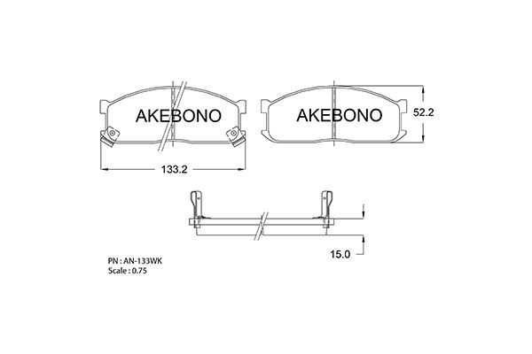 Колодки тормозные дисковые AN133WK AKEBONO
