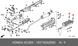 Кронштейн, система выпуска ОГ 18215SA0000 HONDA