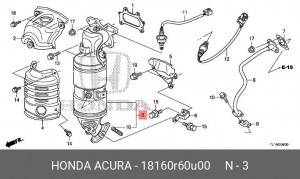 Катализатор 18160R60U00 HONDA