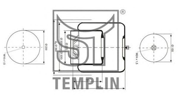 Кожух пневматической рессоры 040606006970 TEMPLIN