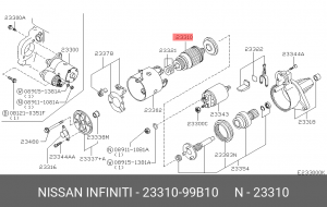 Якорь, стартер 23310-99B10 NISSAN