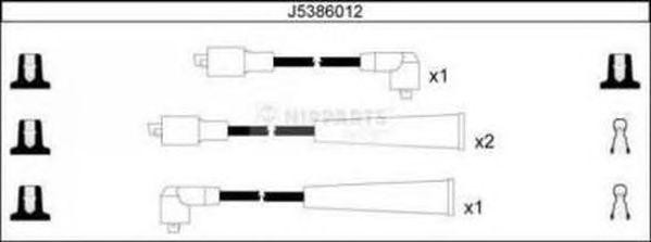 Ккомплект проводов зажигания J5386012 H B JAKOPARTS NIPPARTS