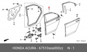 Дверь задняя 67510SEA000ZZ HONDA