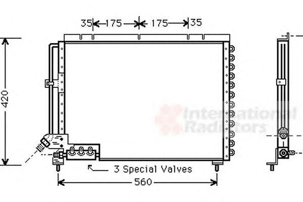 Конденсатор, кондиционер 59005079 VAN WEZEL