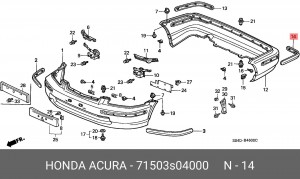 Облицовка / защитная накладка, буфер 71503S04000 HONDA