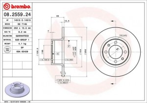 Тормозной диск 08.2559.24 BREMBO