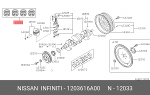 Кольца поршневые 12036-16A00 NISSAN