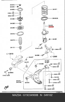 Амортизатор подвески G15C34900B MAZDA