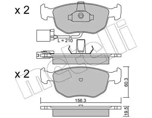 Комплект тормозных колодок, диско 2206561 METELLI