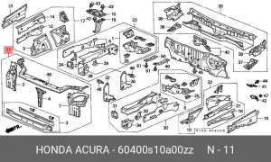 Облицовка передка 60400S10A00ZZ HONDA