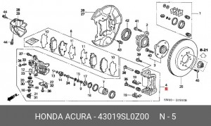 Тормозной суппорт 43019SL0Z00 HONDA