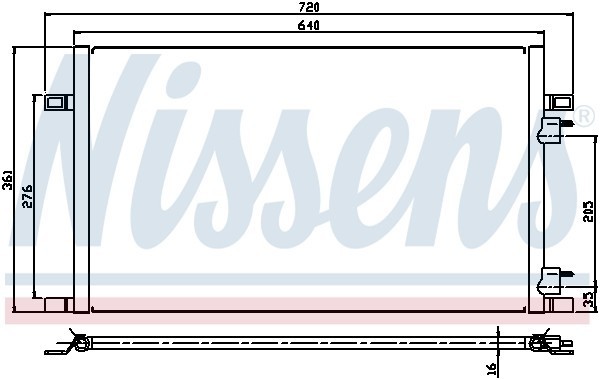 Конденсатор, кондиционер 94386 NISSENS