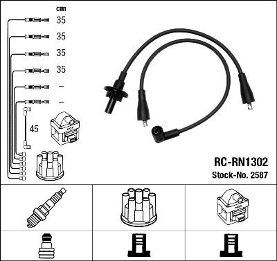Ккомплект проводов зажигания 2587 NGK NTK