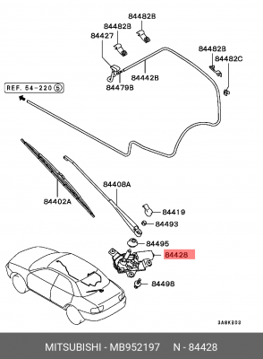 Двигатель стеклоочистителя MB952197 MITSUBISHI