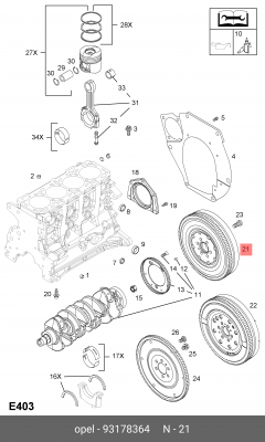 Маховик 93178364 GENERAL MOTORS