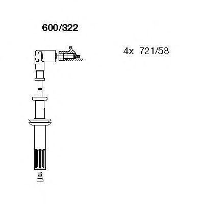 Ккомплект проводов зажигания 600322 BREMI