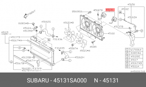 Вентилятор, охлаждение двигателя 45131SA000 SUBARU