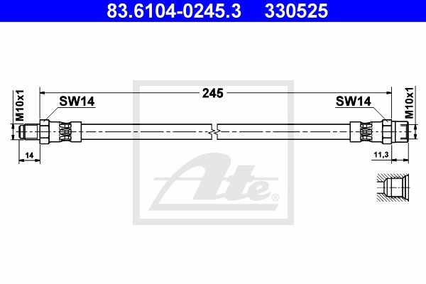 Тормозной шланг 83.6104-0245.3 ATE