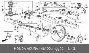 Цилиндр сцепления главный 46100SMGG02 HONDA