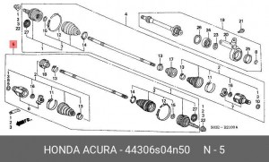 Шарнирный комплект, приводной вал 44306S04N50 HONDA