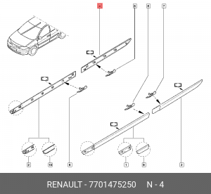 Молдинг двери 7701475250 RENAULT