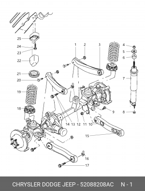 Рычаг подвески 52088 208AC CHRYSLER