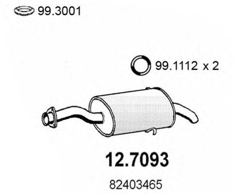 Глушитель выхлопных газов конечный 127093 ASSO