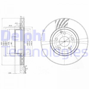 Тормозной диск BG3756 DELPHI