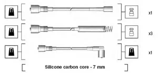 Ккомплект проводов зажигания 941125280680 MAGNETI MARELLI