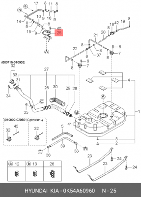 Датчик уровня топлива 0K54A60960 HYUNDAI KIA