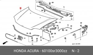 Капот двигателя 60100SR3000ZZ HONDA