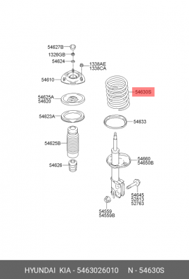 Пружина подвески 5463026010 HYUNDAI KIA