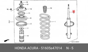 Амортизатор подвески 51605-S47-014 HONDA