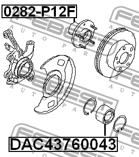 Подшипник ступицы колеса 0282-P12F FEBEST