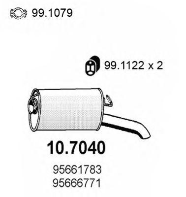 Глушитель выхлопных газов конечный 107040 ASSO